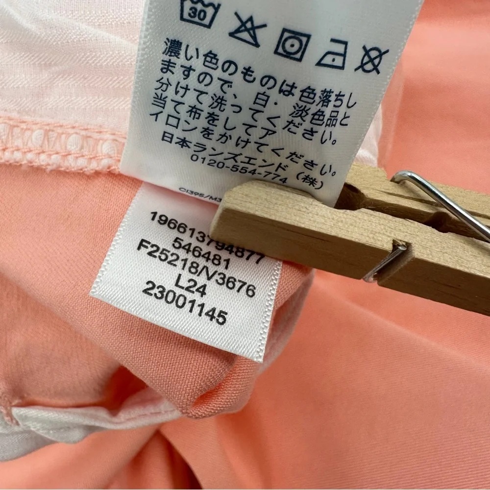 Lands' End Shorts Womens 16 Peach Classic Chino Cotton Stretch 12